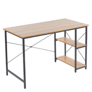 modern teak computer desk SD-S03 with spacious work surface and side storage shelves