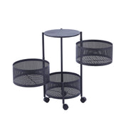 Lockable caster wheels for stability on a round storage trolley