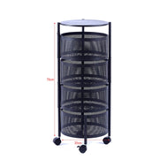 5 tier large capacity round storage trolley for maximum space saving