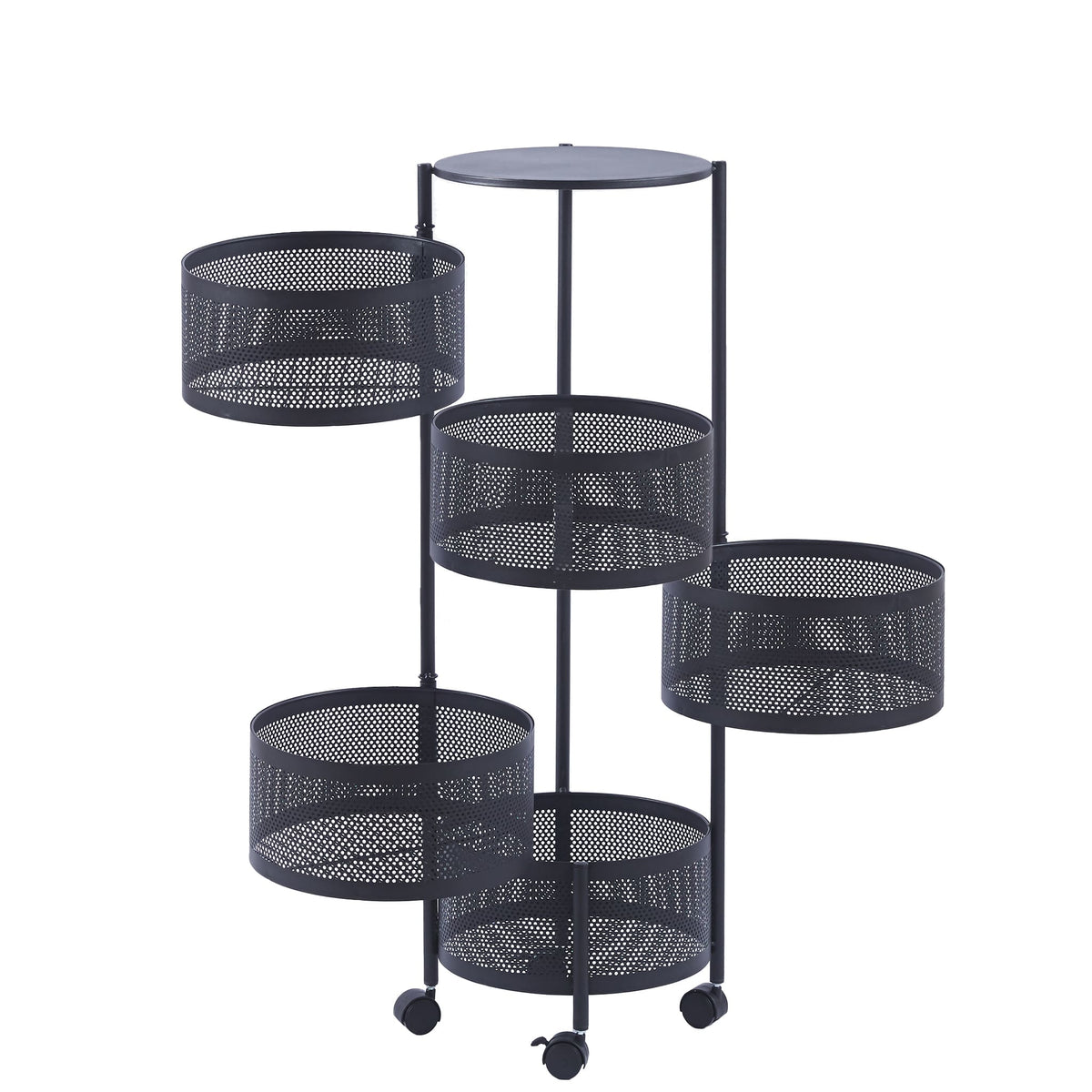 3-5 Tier Round Storage Cart SF-103 SF-104 SF-104-5