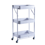 3-Tier Storage Cart with durable iron frame and mesh baskets for airflow and stability.