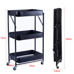 3-Tier Storage Cart showcasing dimensions for effective storage and space-saving solutions.