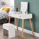 Versatile Dressing Table Set with Foldable Mirror & Makeup Stool SHI13RO