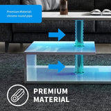 White Modern LED Side Table & Bookshelf - Versatile End Table with Lighting SHI7CTAV-WHT