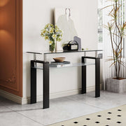Two-Tier Rectangular Glass Coffee Table 120cm – product image 6