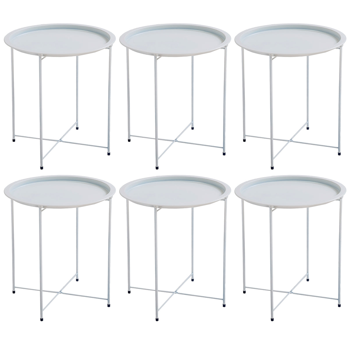 6-Piece Steel Side/End Table Set - Versatile Coffee Tables TT01
