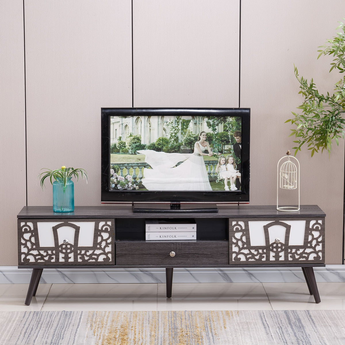 Rustic Mordern TV Stand Grey Wood TV-103