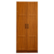 Tall walnut cabinet used for bedroom kitchen and office storage