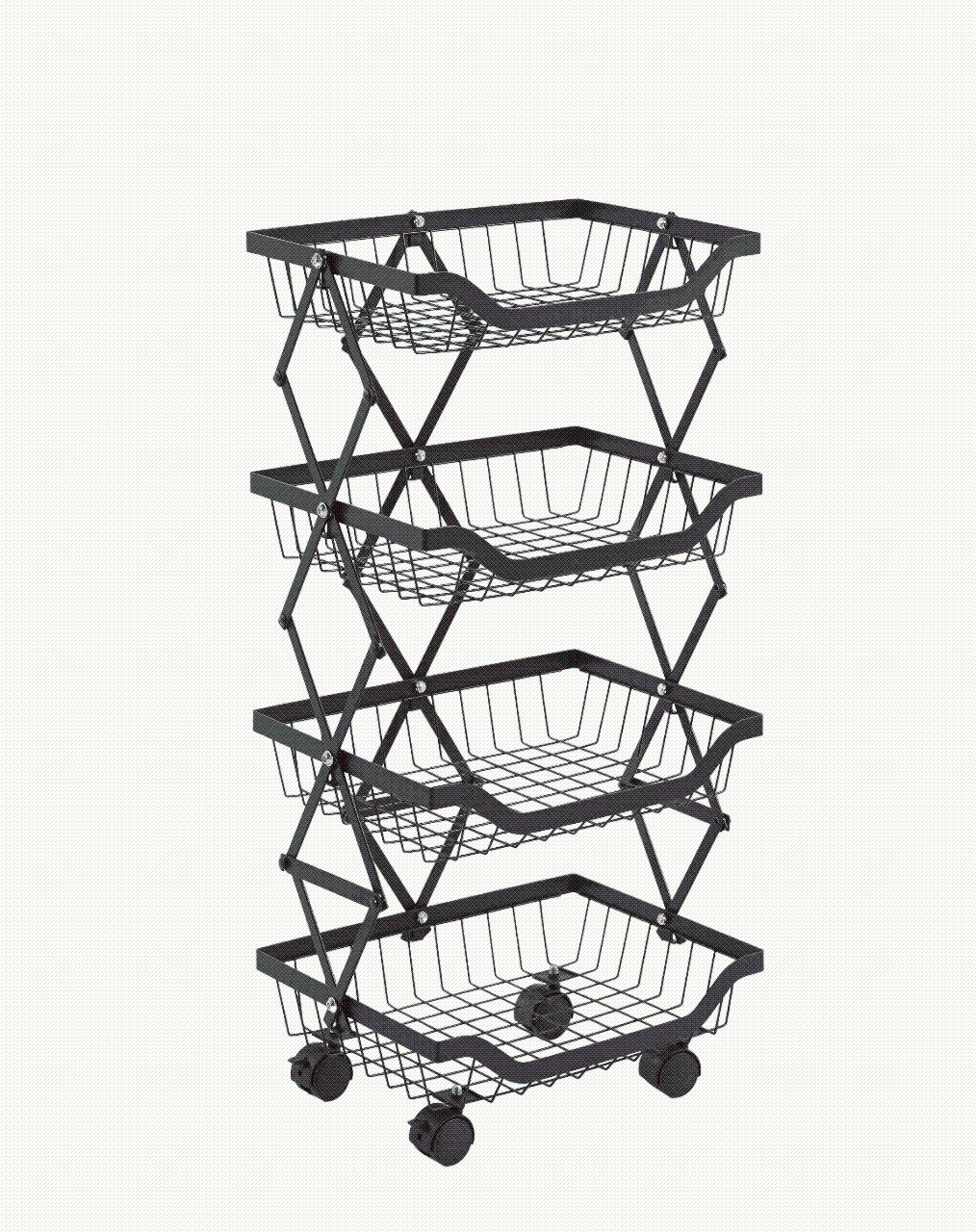 Collapsible Fruit Cart HL-1623 for easy storage and transportation3