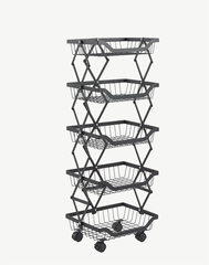 Collapsible Fruit Cart HL-1623 for easy storage and transportation4