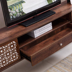 Rustic caramel-colored TV stand model TV-1013
