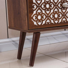 Rustic caramel-colored TV stand model TV-1011