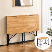 Grey wood finish folding study desk with black metal frame