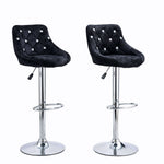 High Back Velvet Bar Stool with Chrome Base in 2-in-1 box B074