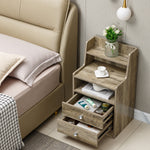 White Bedside Table with Drawers showcasing storage and modern design in a contemporary bedroom setting.