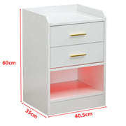 LED Bedside Table with 2 Drawers and Open Shelves – product image 23
