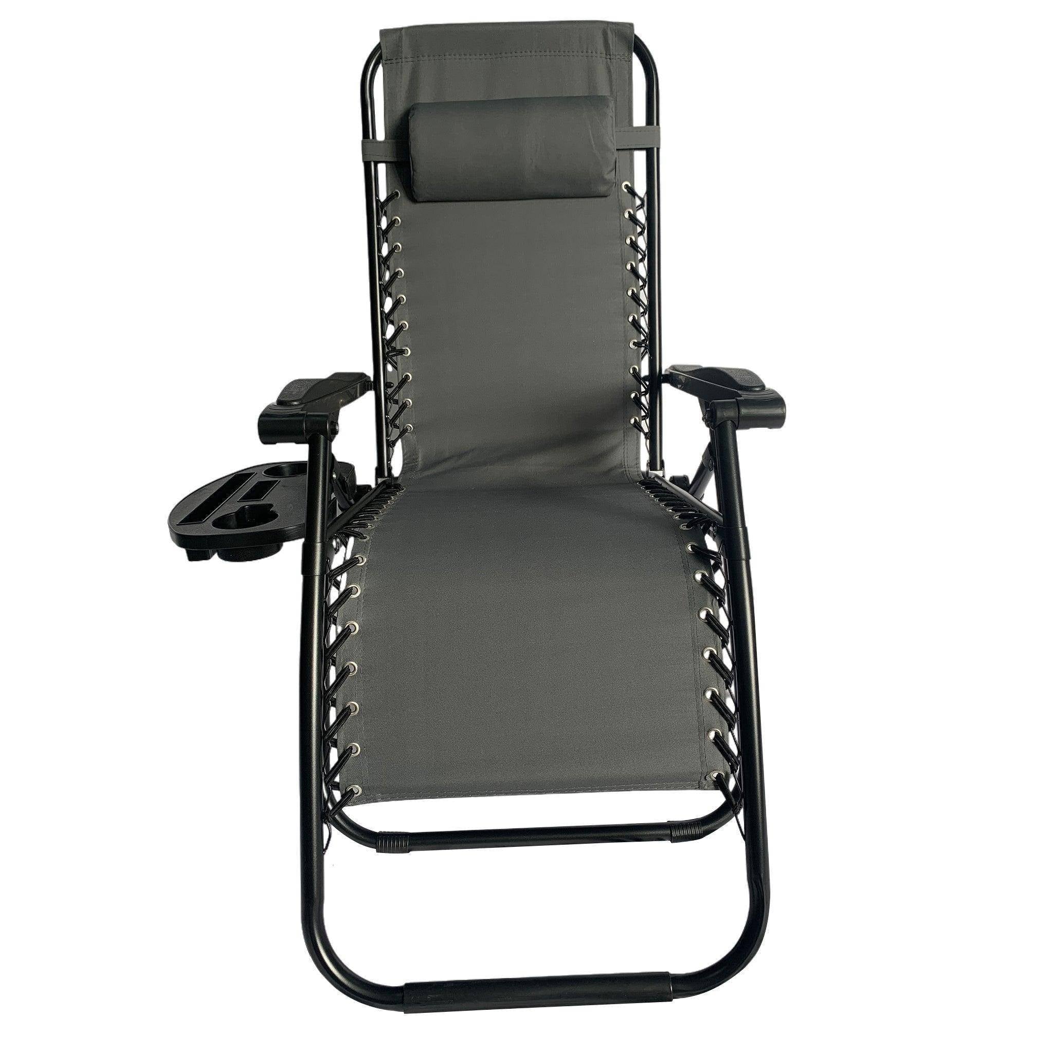 Folding Recliner Chair Lounger With Tray - Set Of 2  BSC-012