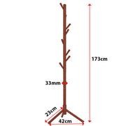 Wooden Coat Rack 8 Hooks Adjustable Stand