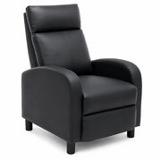 Manual Recliner Chair in black leather, designed for maximum comfort with a simple push to recline.