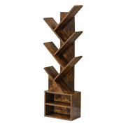 Freestanding Tree Bookshelf with Cabinet designed for modern homes featuring a unique branch-like structure.
