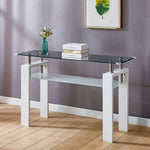 Two-Tier Rectangular Glass Coffee Table 120cm – product image 20