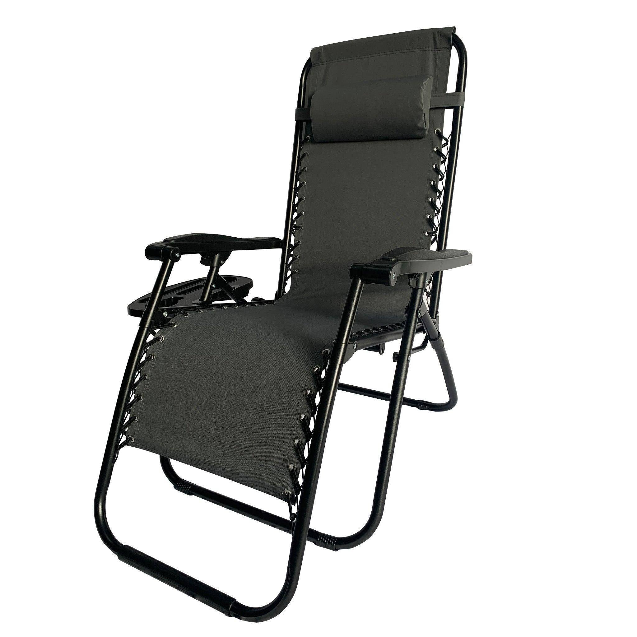 Folding Recliner Chair Lounger With Tray - Set Of 2  BSC-012