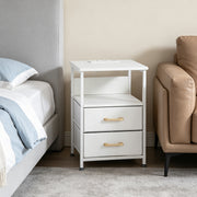 Bedside Table with Charging Station & LED Light