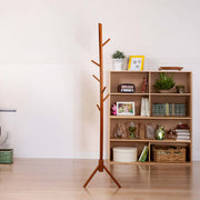 Wooden Coat Rack 8 Hooks Adjustable Stand