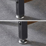 Close-up of the adjustable feet of a Reversible L-Shaped Computer Desk, showcasing stability on different surfaces.