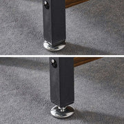 Close-up of the adjustable feet of a Reversible L-Shaped Computer Desk, showcasing stability on different surfaces.