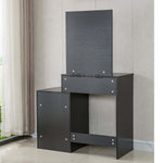 Black dressing table with mirror DR-12 against neutral wall | Artisansa SA