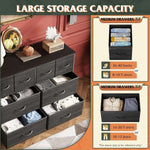 Fabric 8-Drawer Storage showing large storage capacity with neatly organized medium drawers for clothes and accessories.