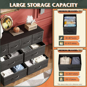 Fabric 8-Drawer Storage showing large storage capacity with neatly organized medium drawers for clothes and accessories.