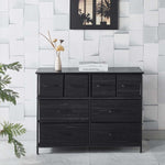 Stylish Fabric 8-Drawer Storage Chest OT-220 featuring black color and modern design, ideal for home organization.