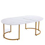 Coffee Table Sofa Side Table CT-CH07 with marble top and stylish gold metal legs