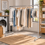 Laundry drying rack with wheels for South African apartments and home organisation