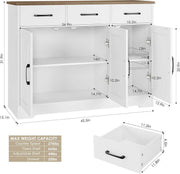 Barn-style kitchen cabinet doors open showing adjustable interior shelves