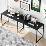 Black 100cm folding computer desk with metal X-frame