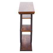 5-Tier Industrial Console Table with Round Metal Frame