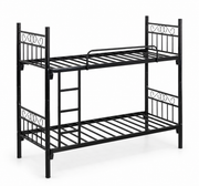 Black metal bunk bed on a white background