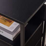 Charging Bedside Table with LED Light & 2 Drawers