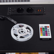 Charging Bedside Table with LED Light & 2 Drawers