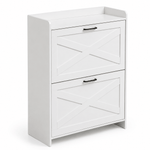 2-Tier Tilt-Out Shoe Cabinet