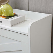 Classic White Farmhouse 2-Tier Tilt-Out Shoe Cabinet