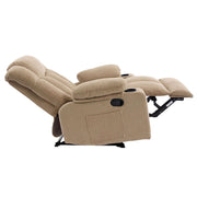 Corduroy Recliner Chair with cup holders, showcasing its 165° recline feature and plush corduroy fabric.