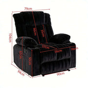 Corduroy Recliner Chair dimensions diagram showing height, width, and depth for optimal space planning.