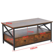Coffee Table Side End Table with Storage Shelf Center Desk