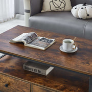 Coffee Table Side End Table with Storage Shelf Center Desk