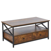 Coffee Table Side End Table with Storage Shelf Center Desk