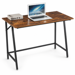 Compact Computer Desk with Metal Frame